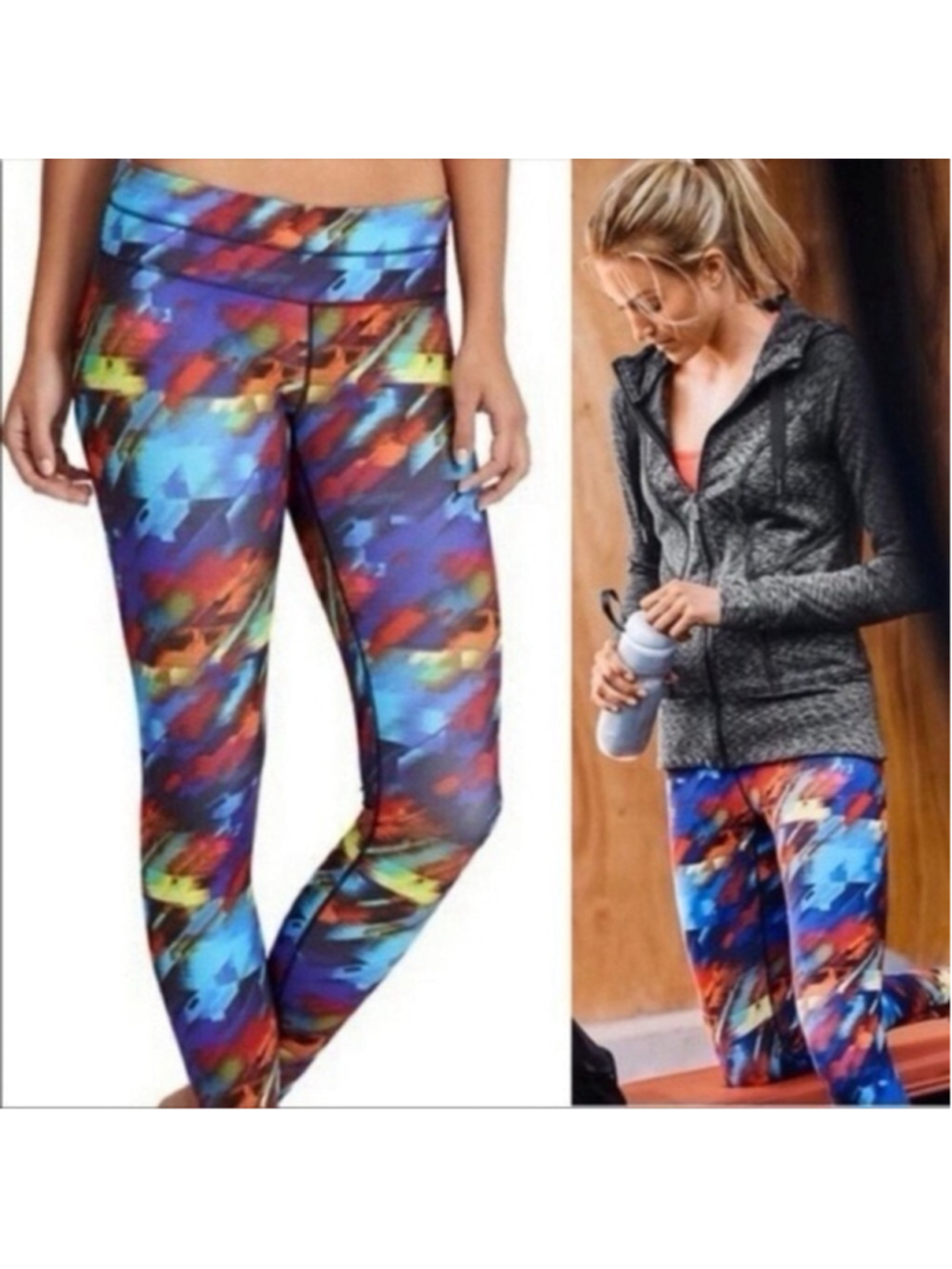 Athleta Women's High Rise Colorburst Sonar Leggings Multicolor Size S